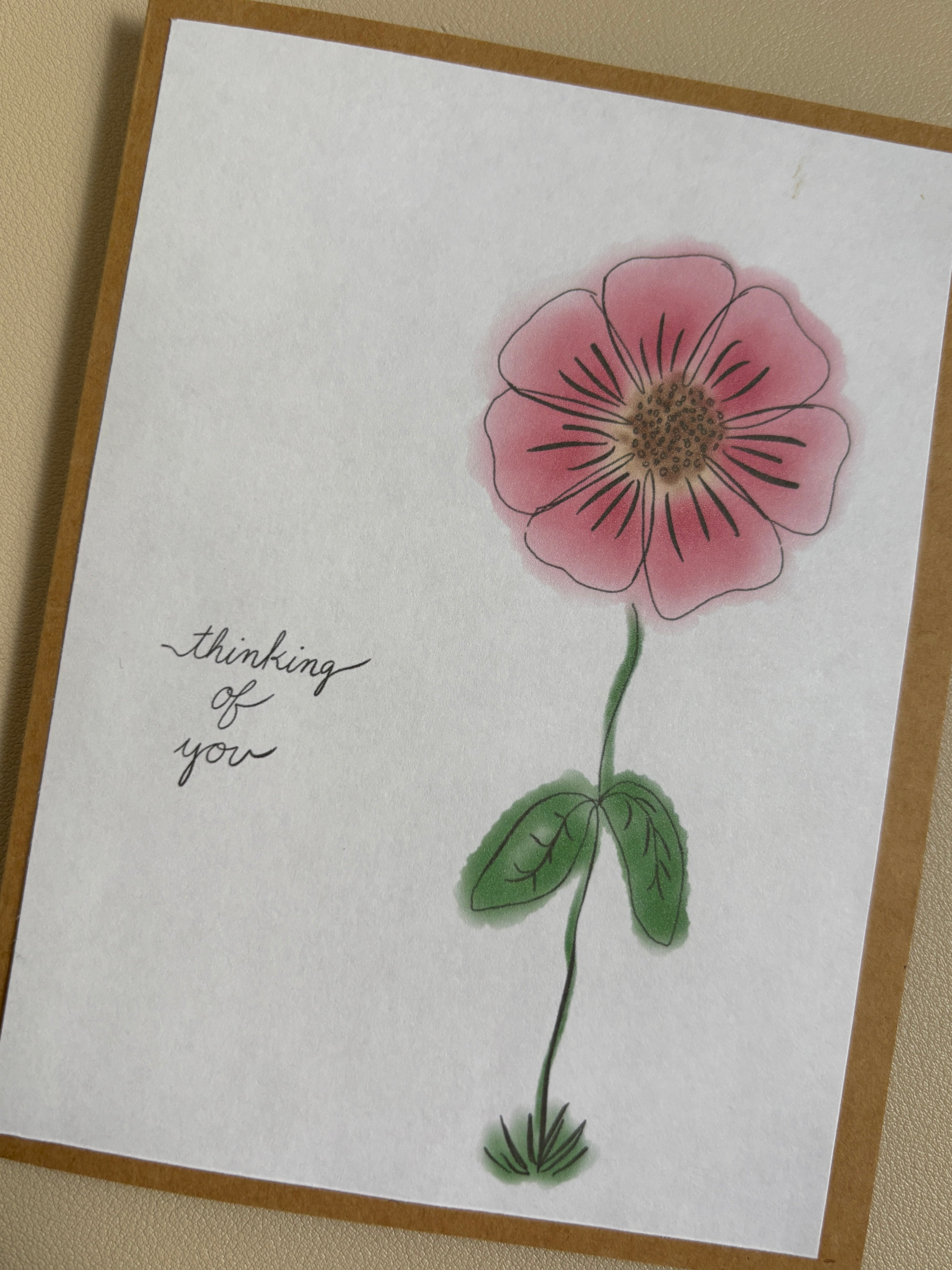 'thinking of you' flower Sympathy Card