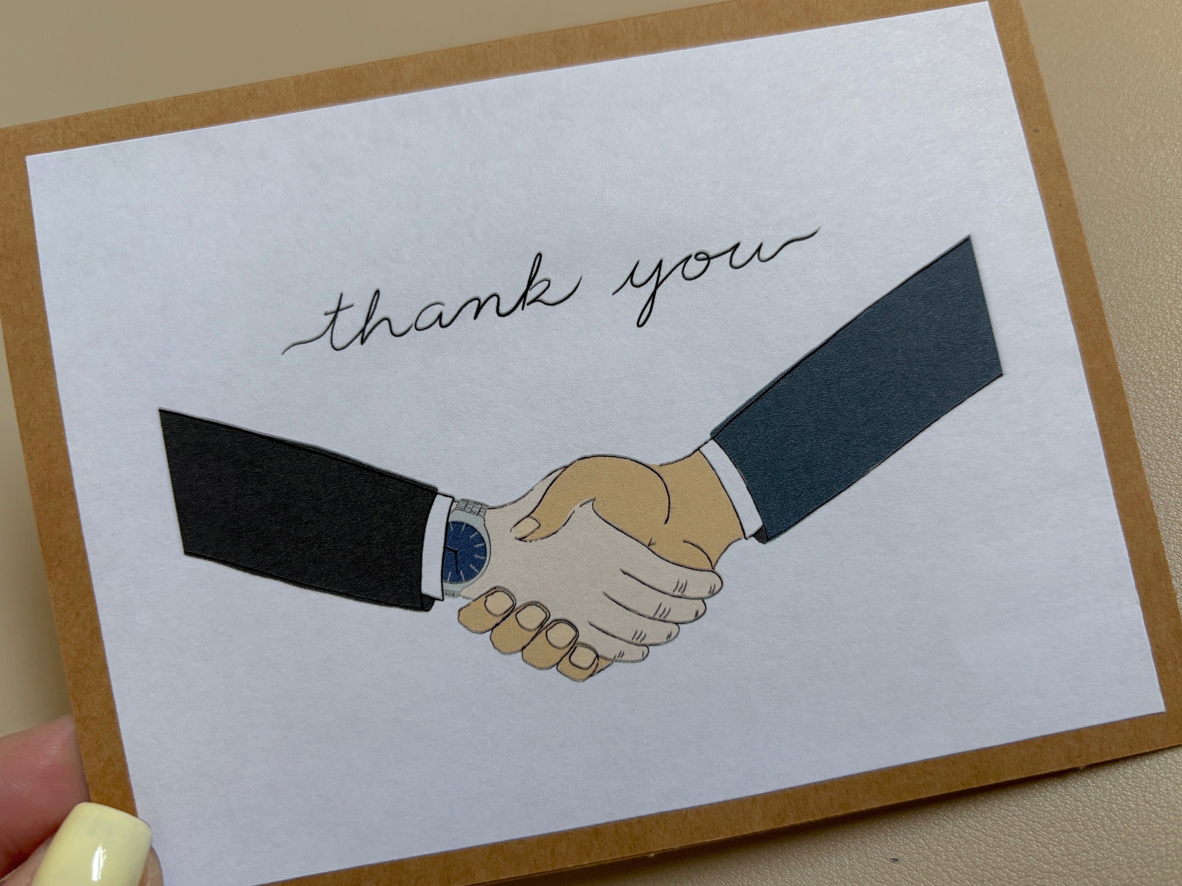 'Thank You' Handshake Thank You Card