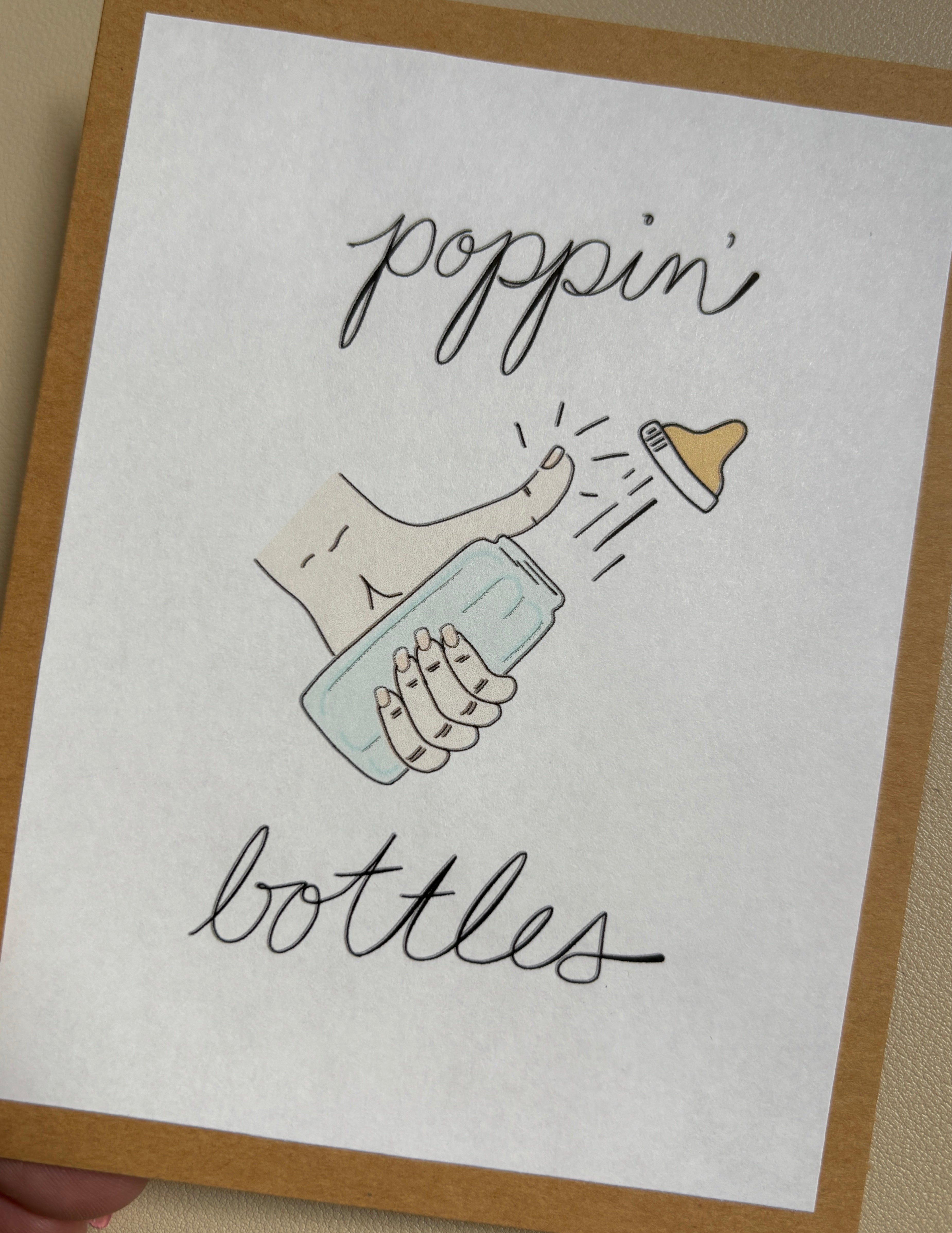 'poppin' bottles' New Baby Card