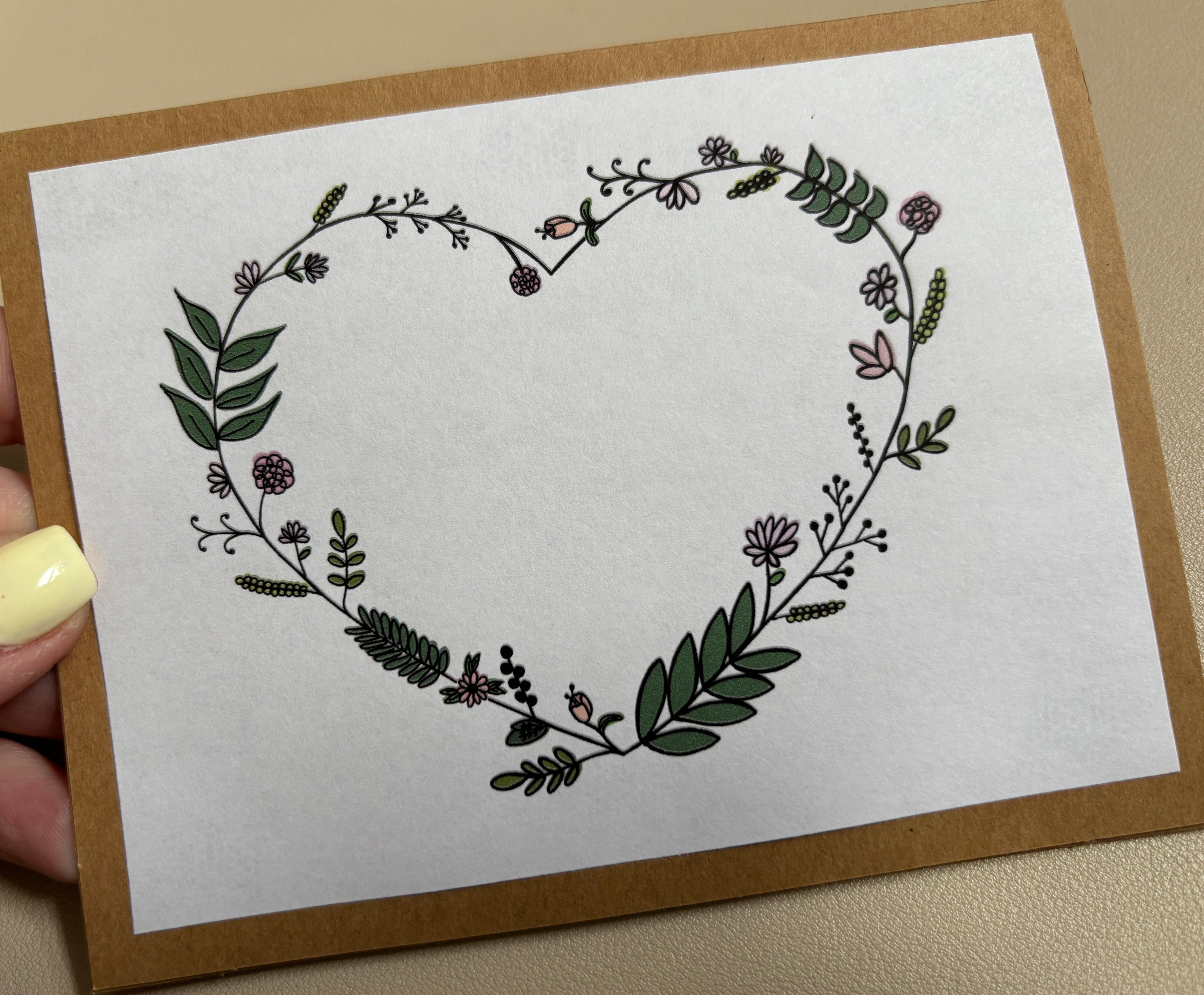Floral Vine Heart Card