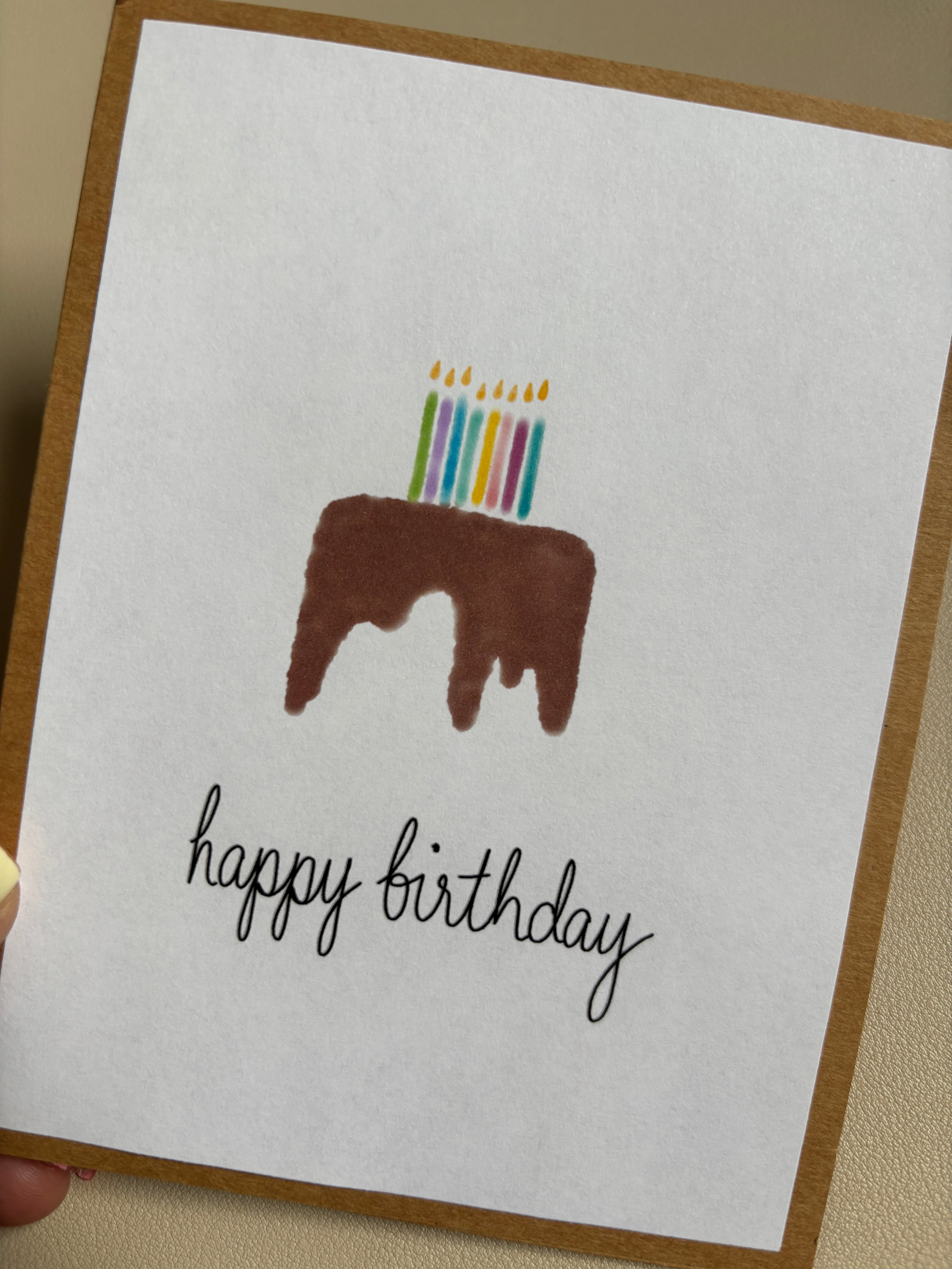 'happy birthday' chocolate cake Birthday Card
