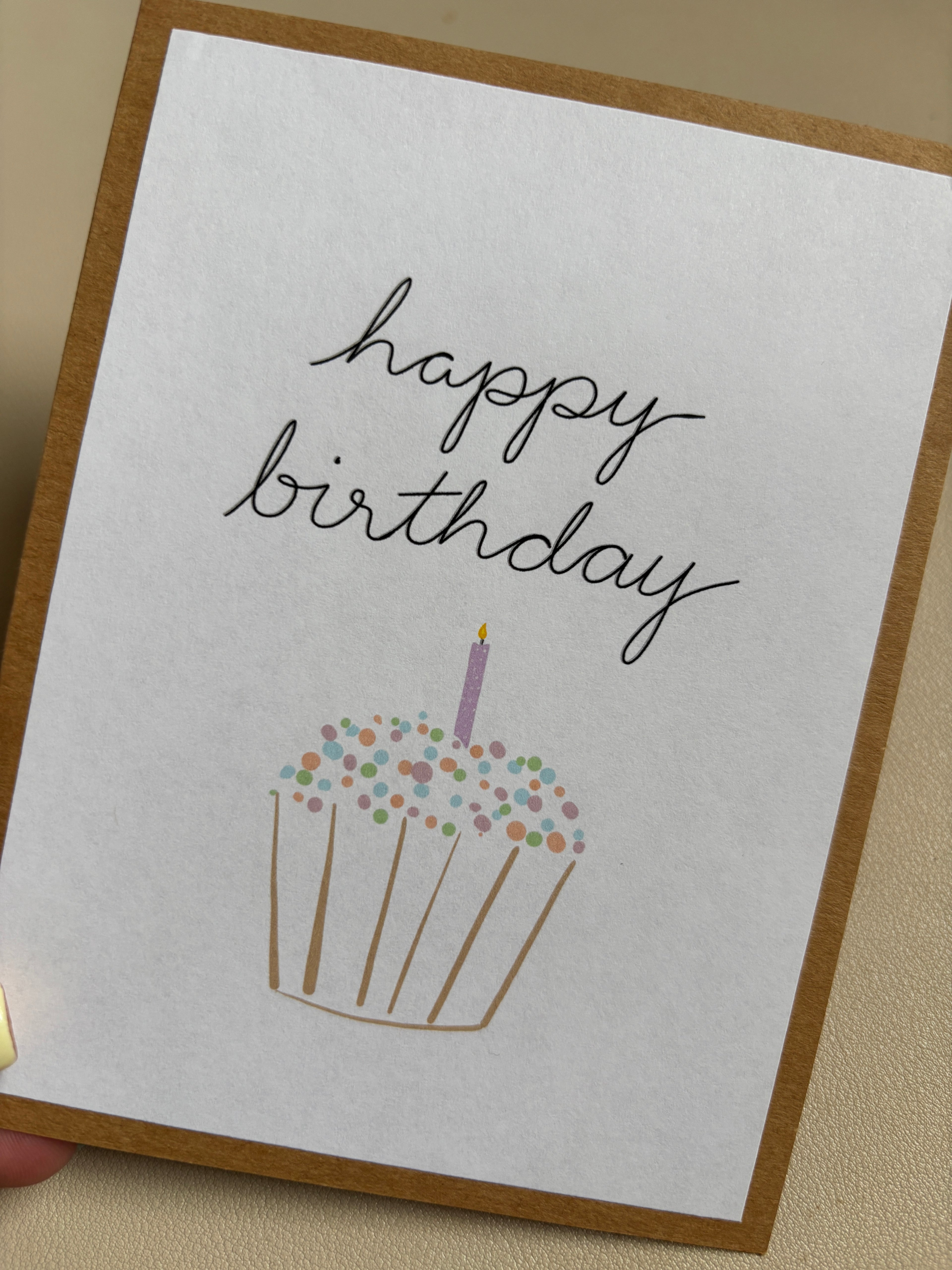 'happy birthday' cupcake with sprinkles Birthday Card