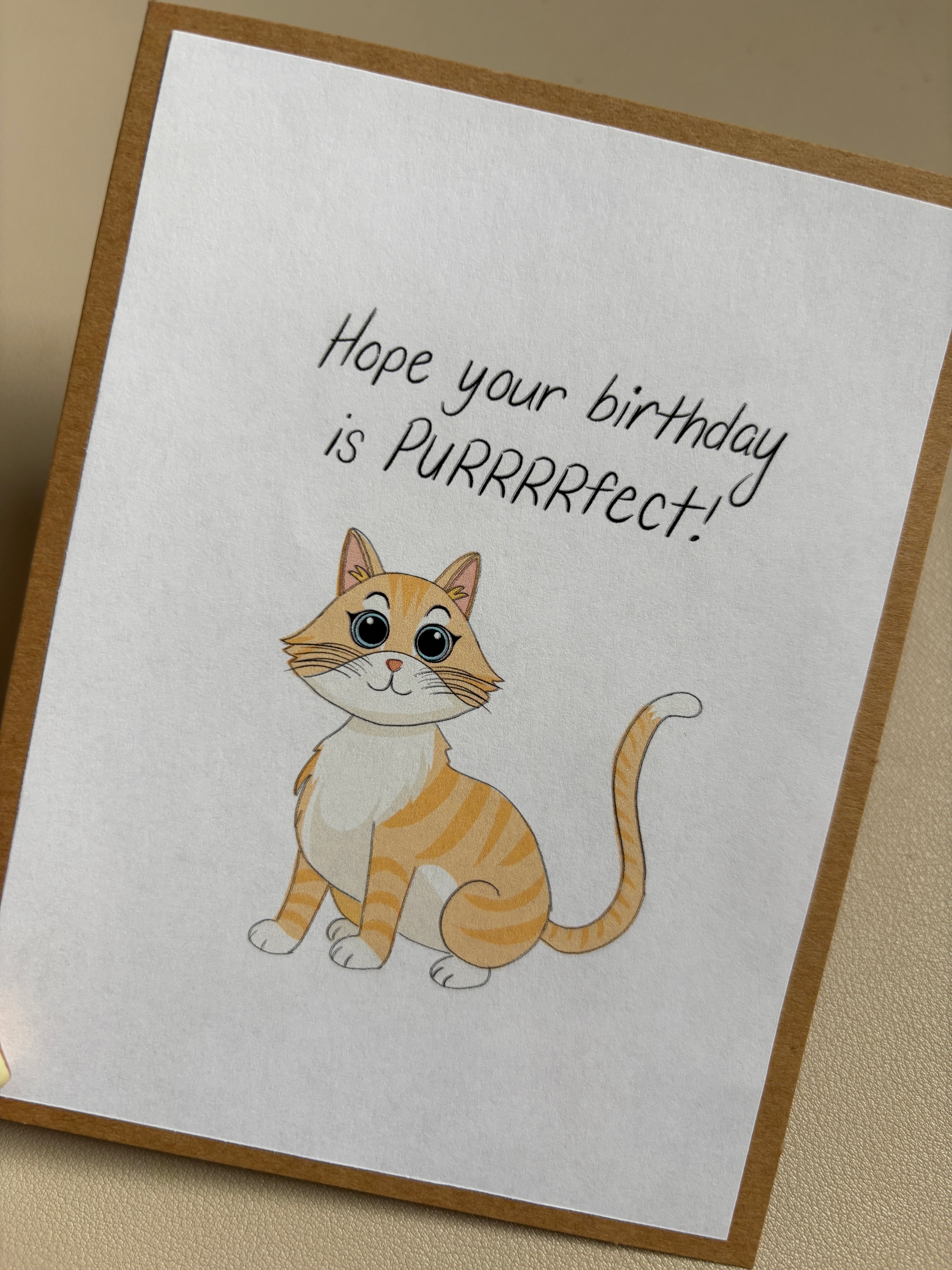 'PURRRRfect' birthday card