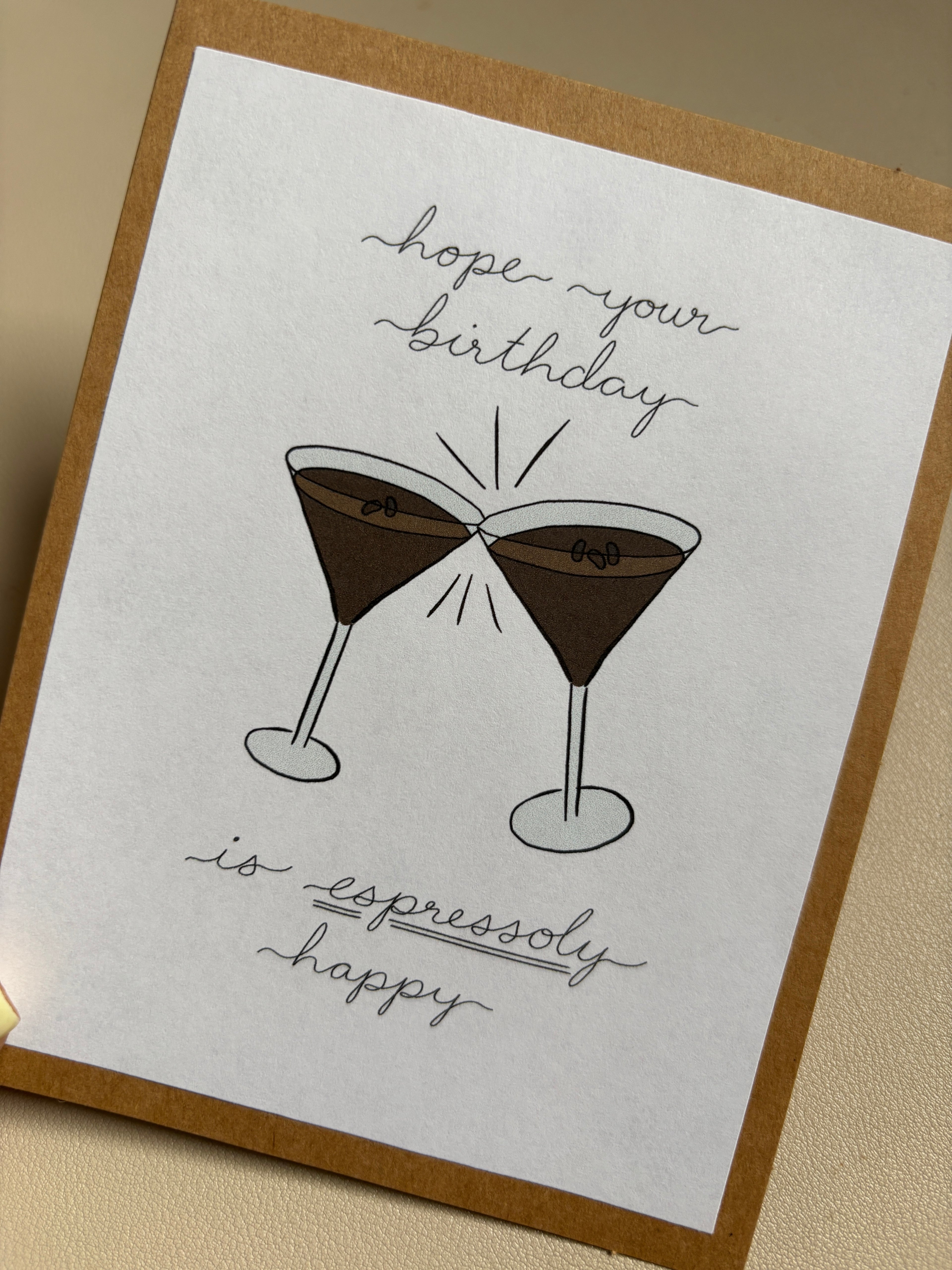 'espressoly happy' birthday card