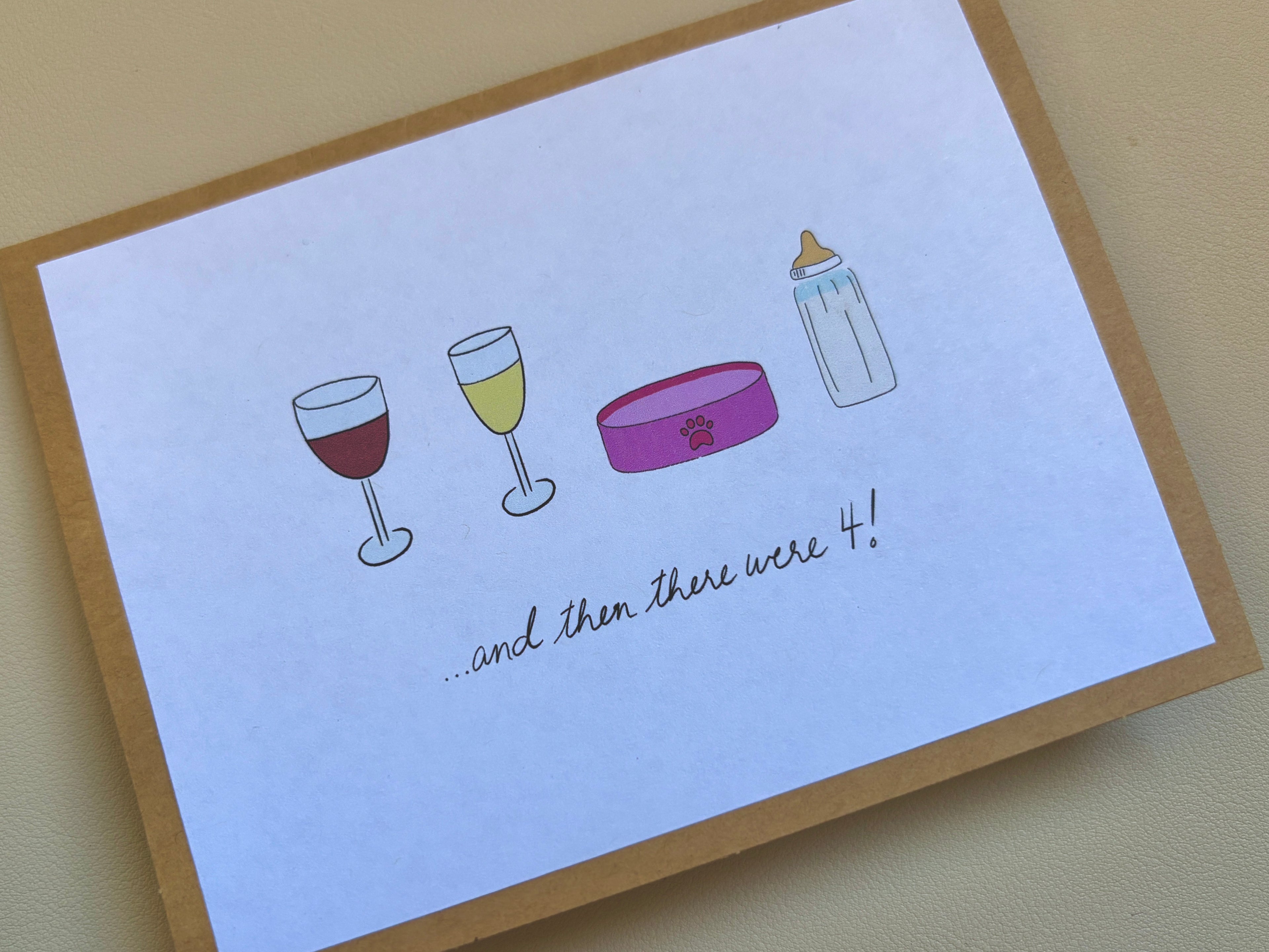 '...and then there were 3/4/5' New Baby Card