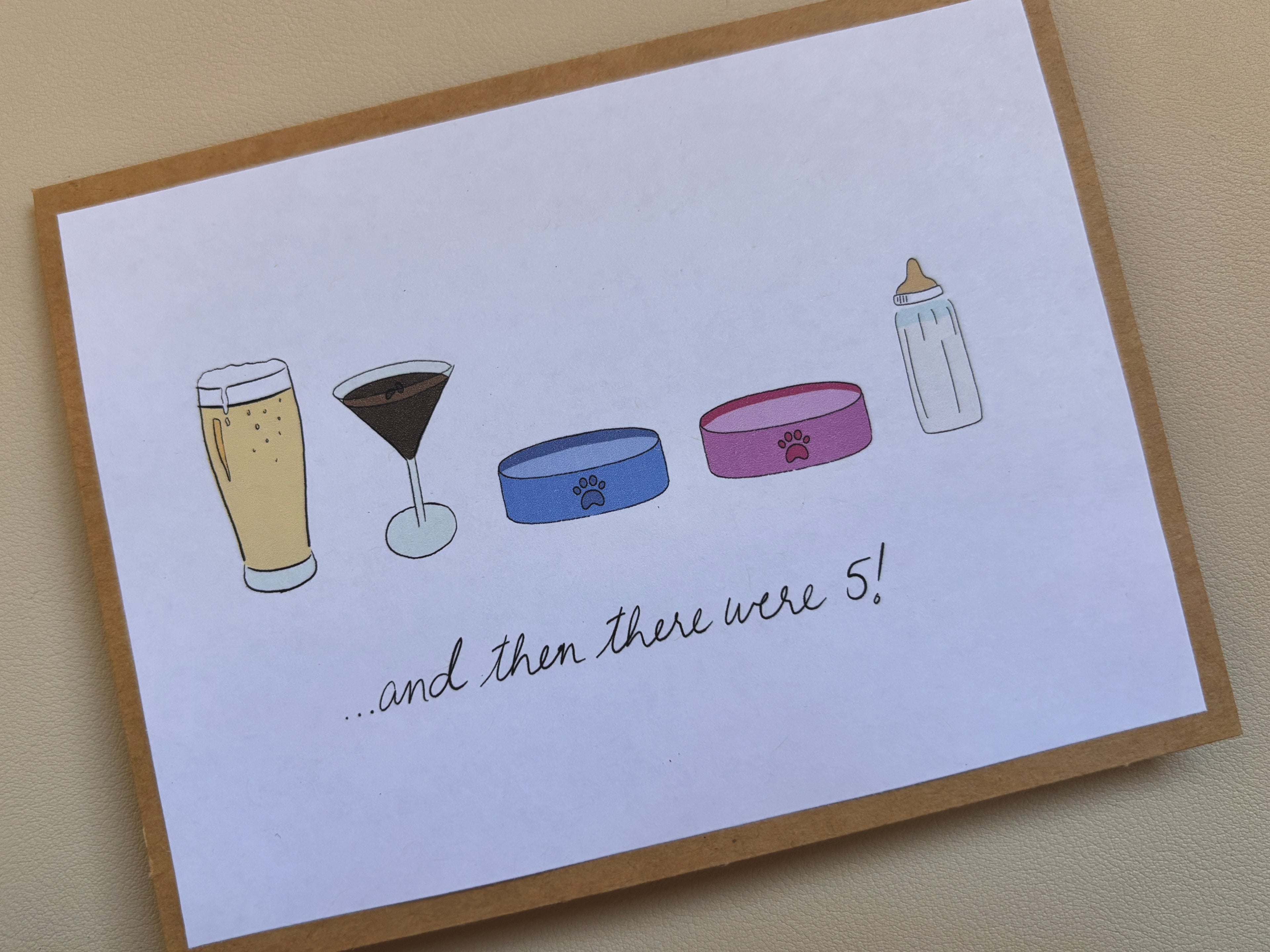 '...and then there were 3/4/5' New Baby Card