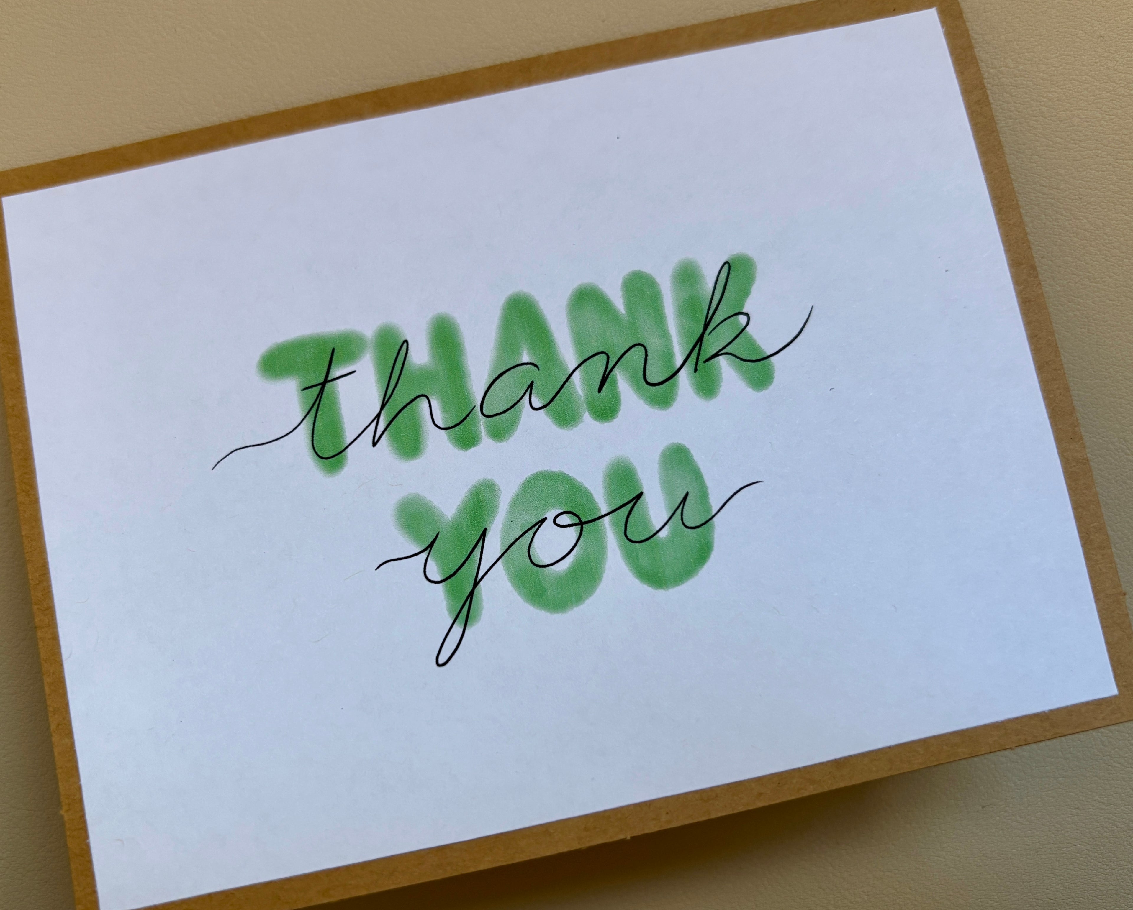 'Thank You' watercolour Thank You card