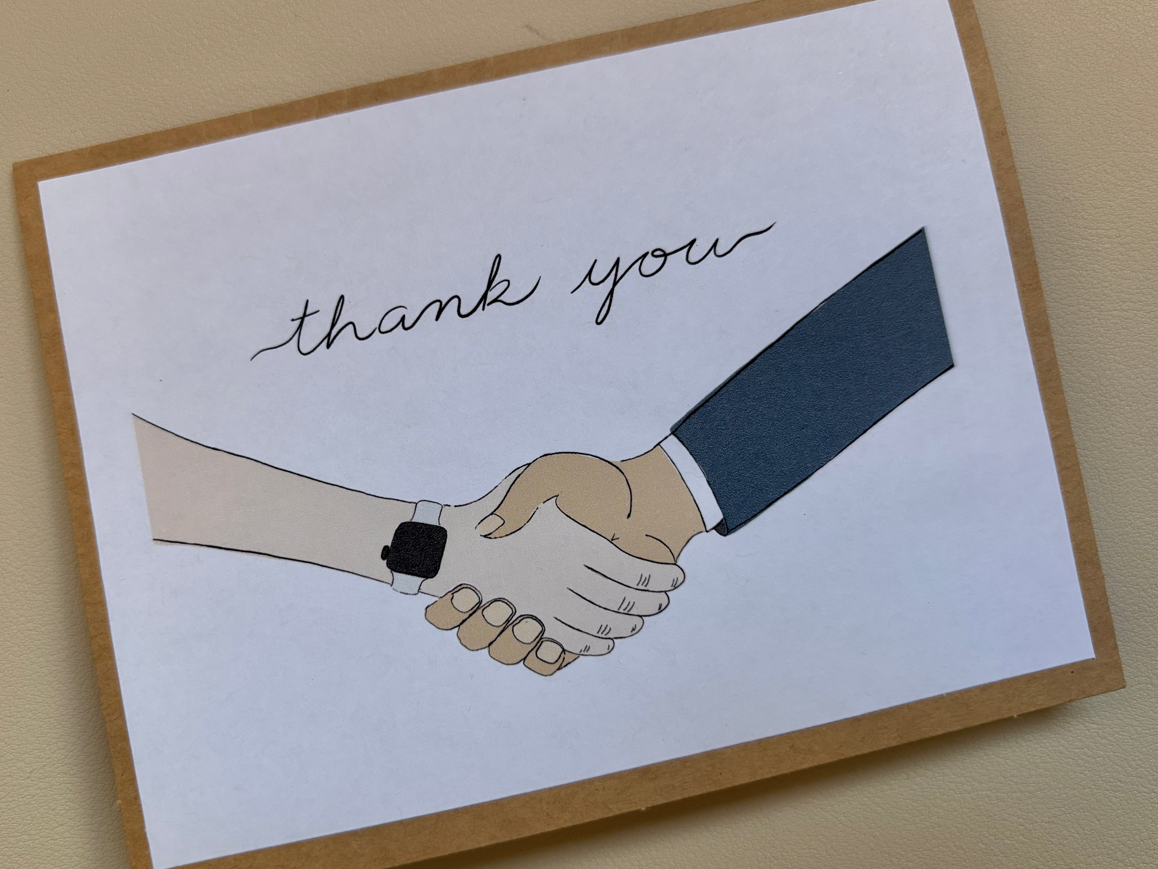 'Thank You' Handshake Thank You Card