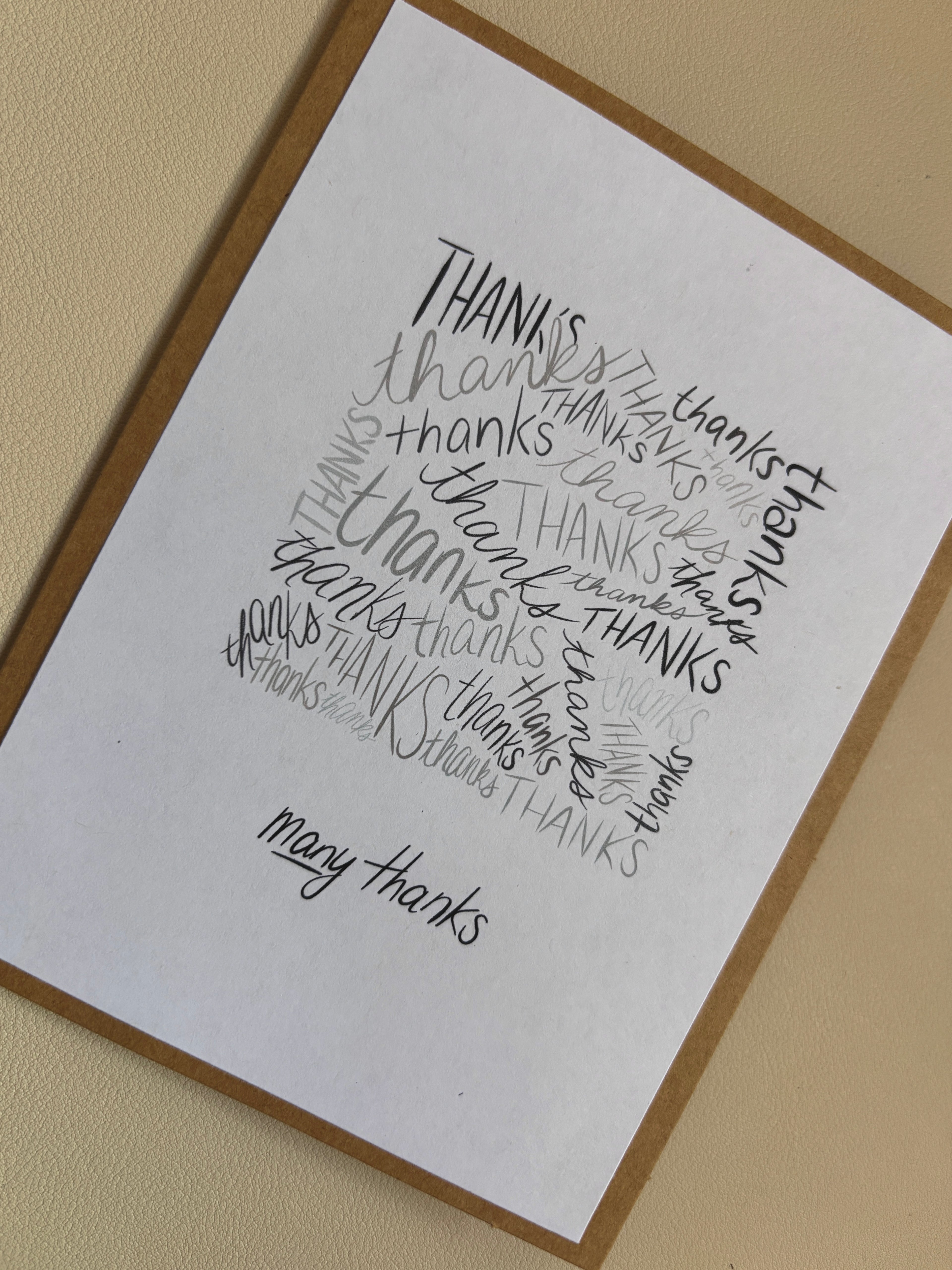 'many thanks' Thank You Card