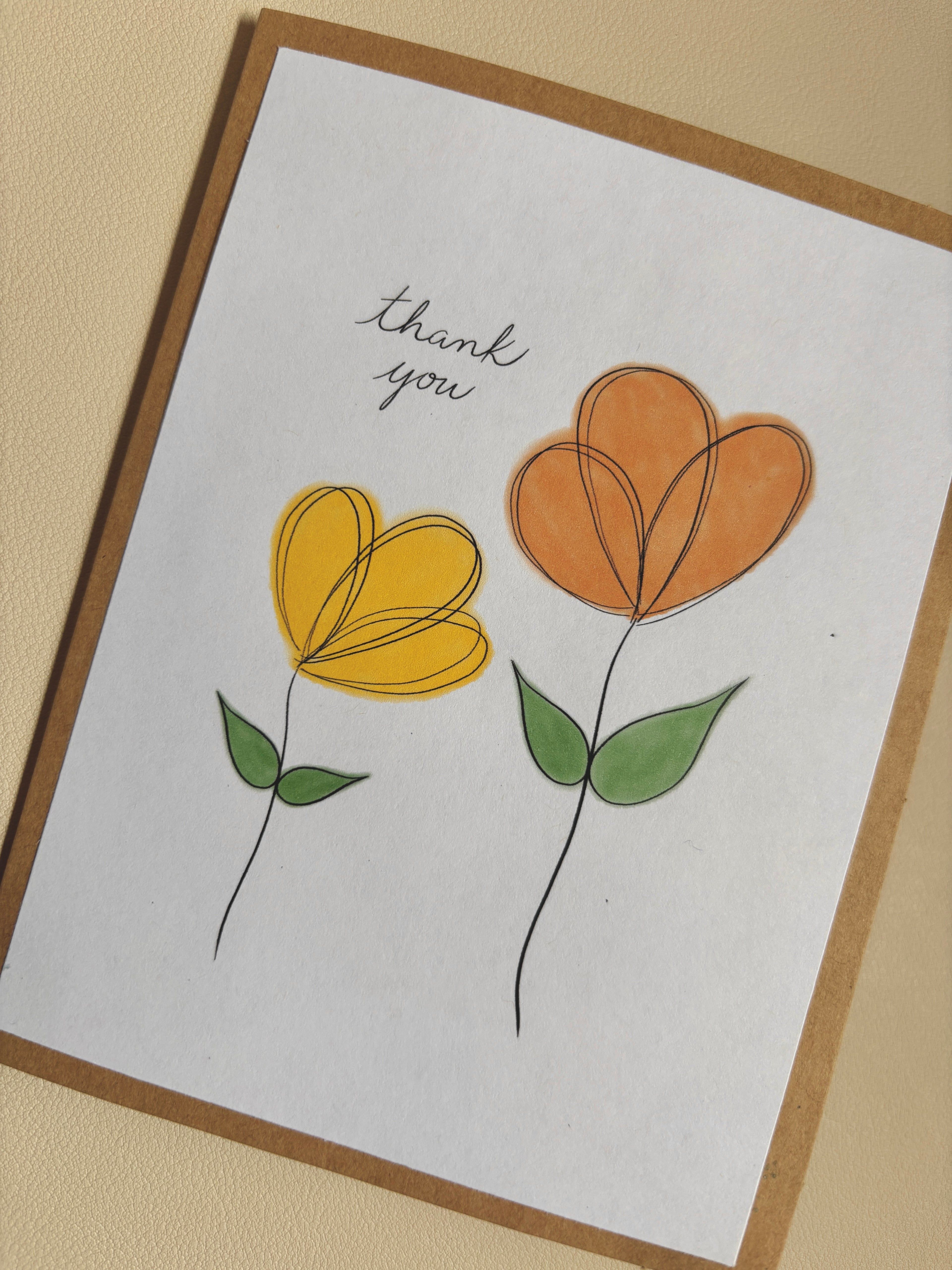 'thank you' flowers Thank You Card
