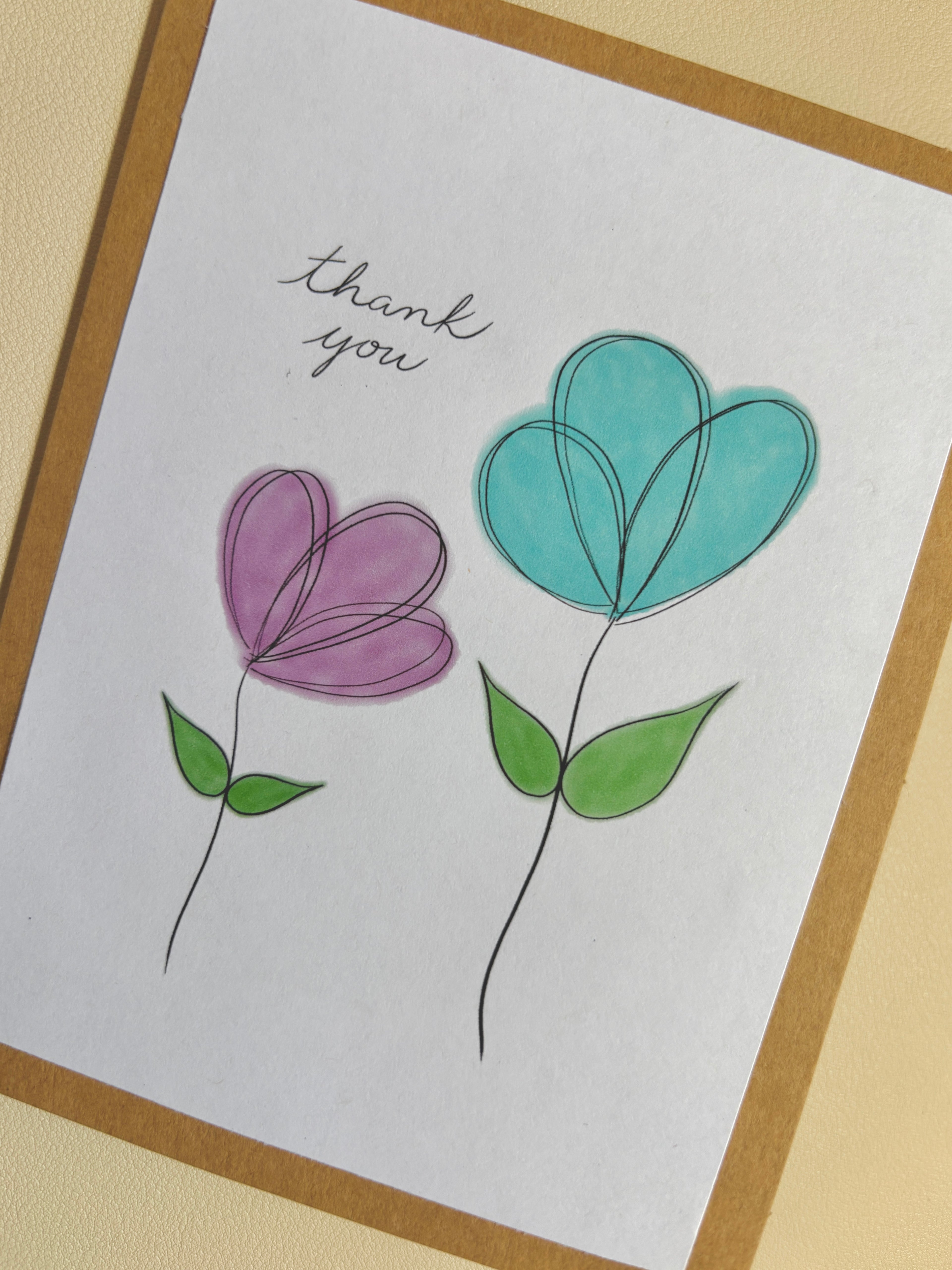 'thank you' flowers Thank You Card