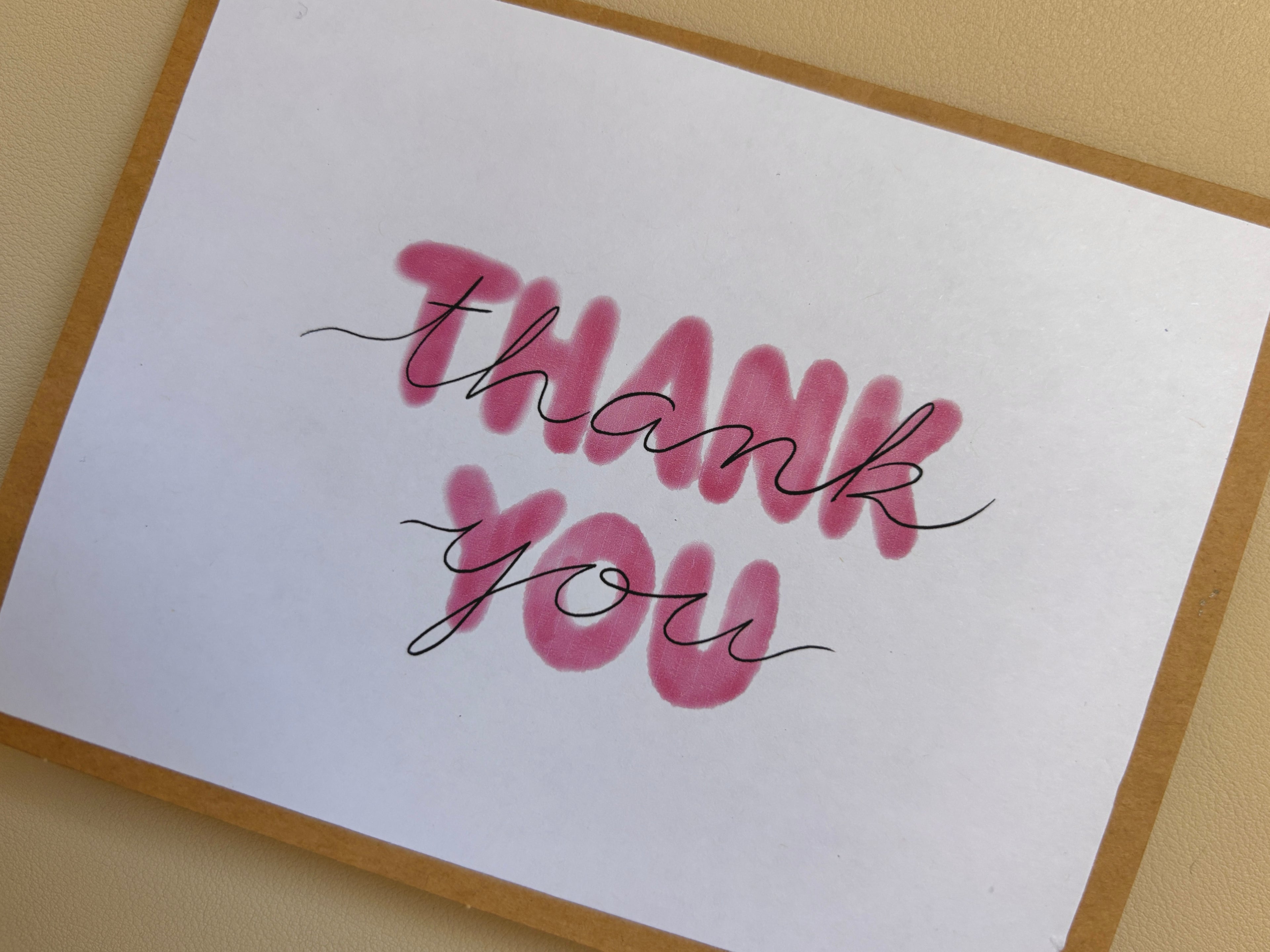 'Thank You' watercolour Thank You card