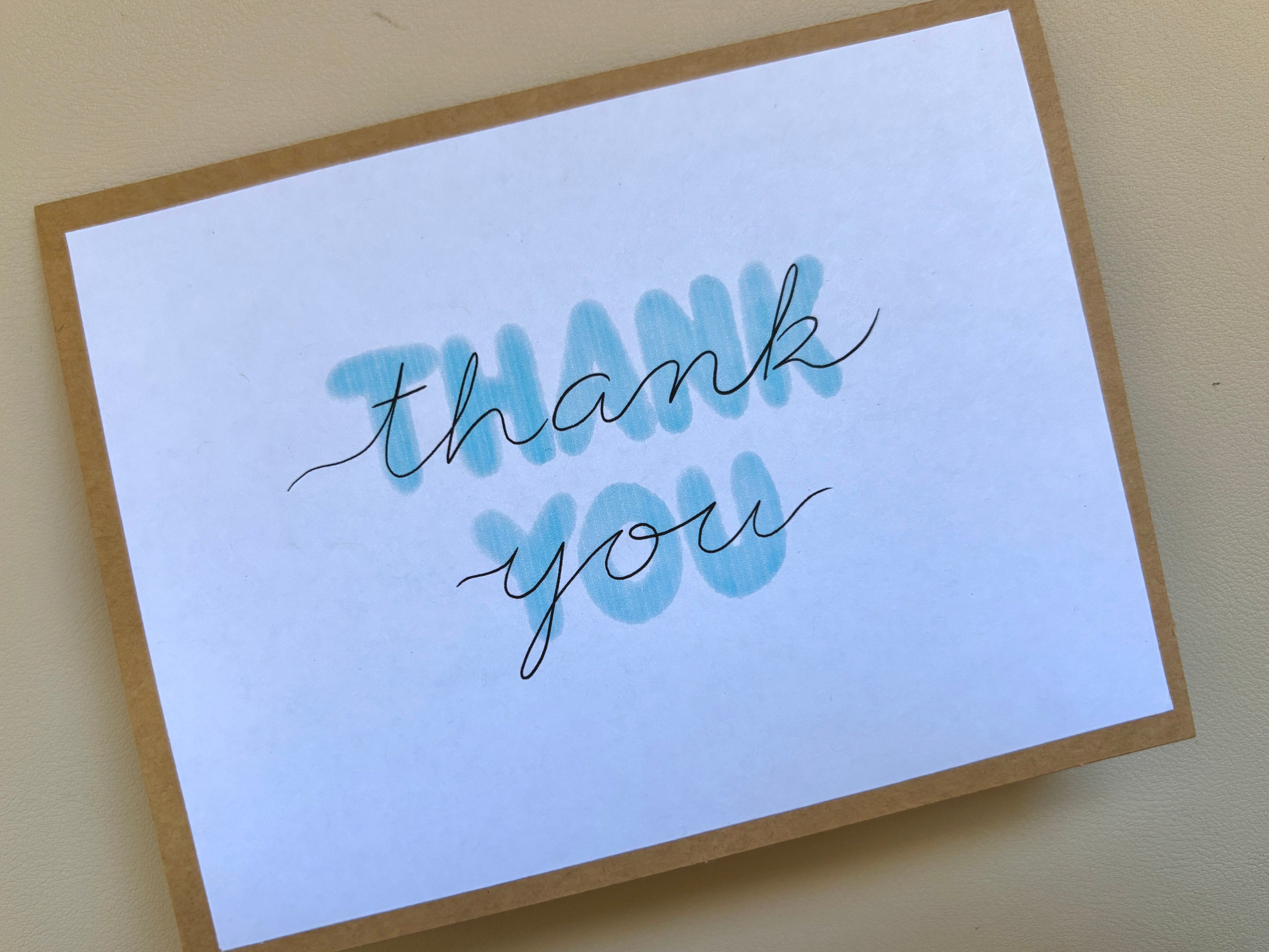 'Thank You' watercolour Thank You card