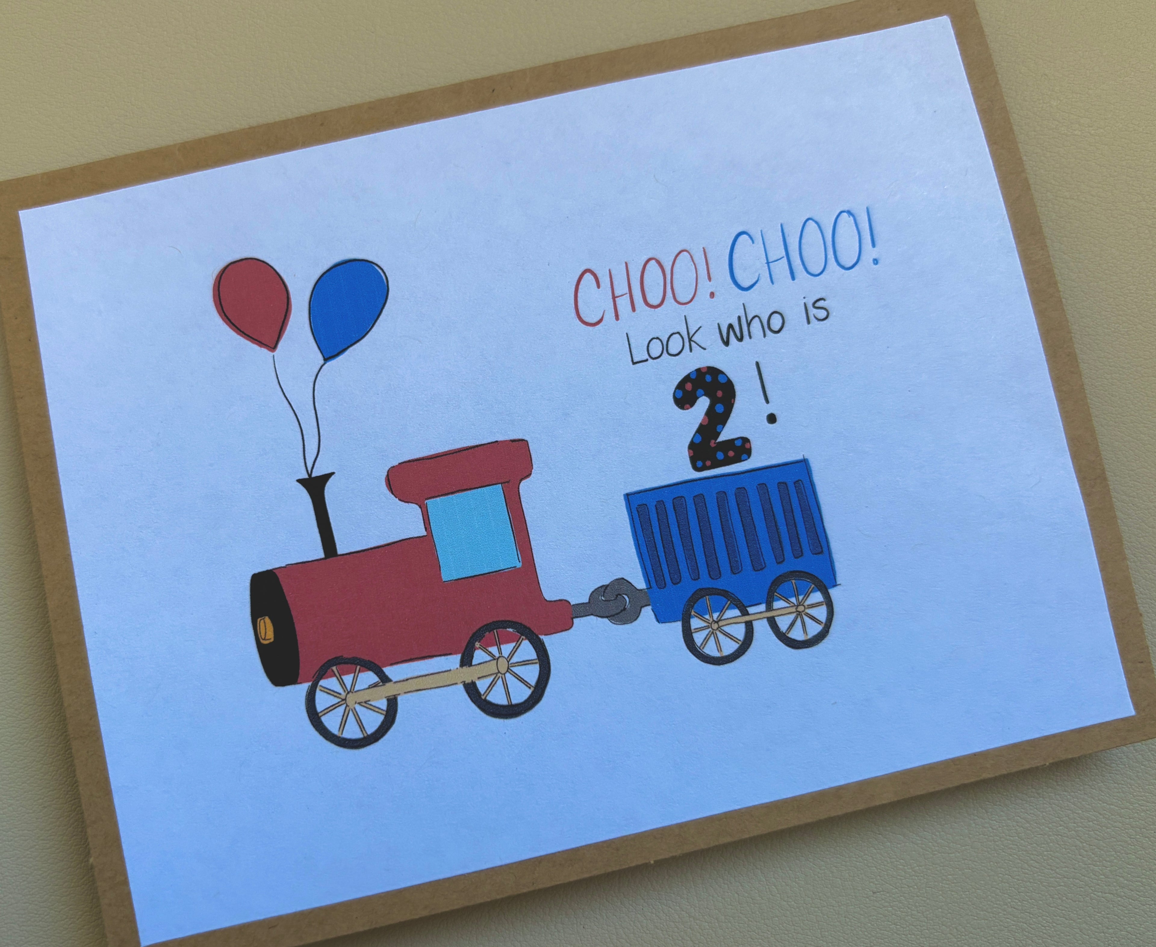 'Choo! Choo! Look who is 2!' 2nd Birthday Card