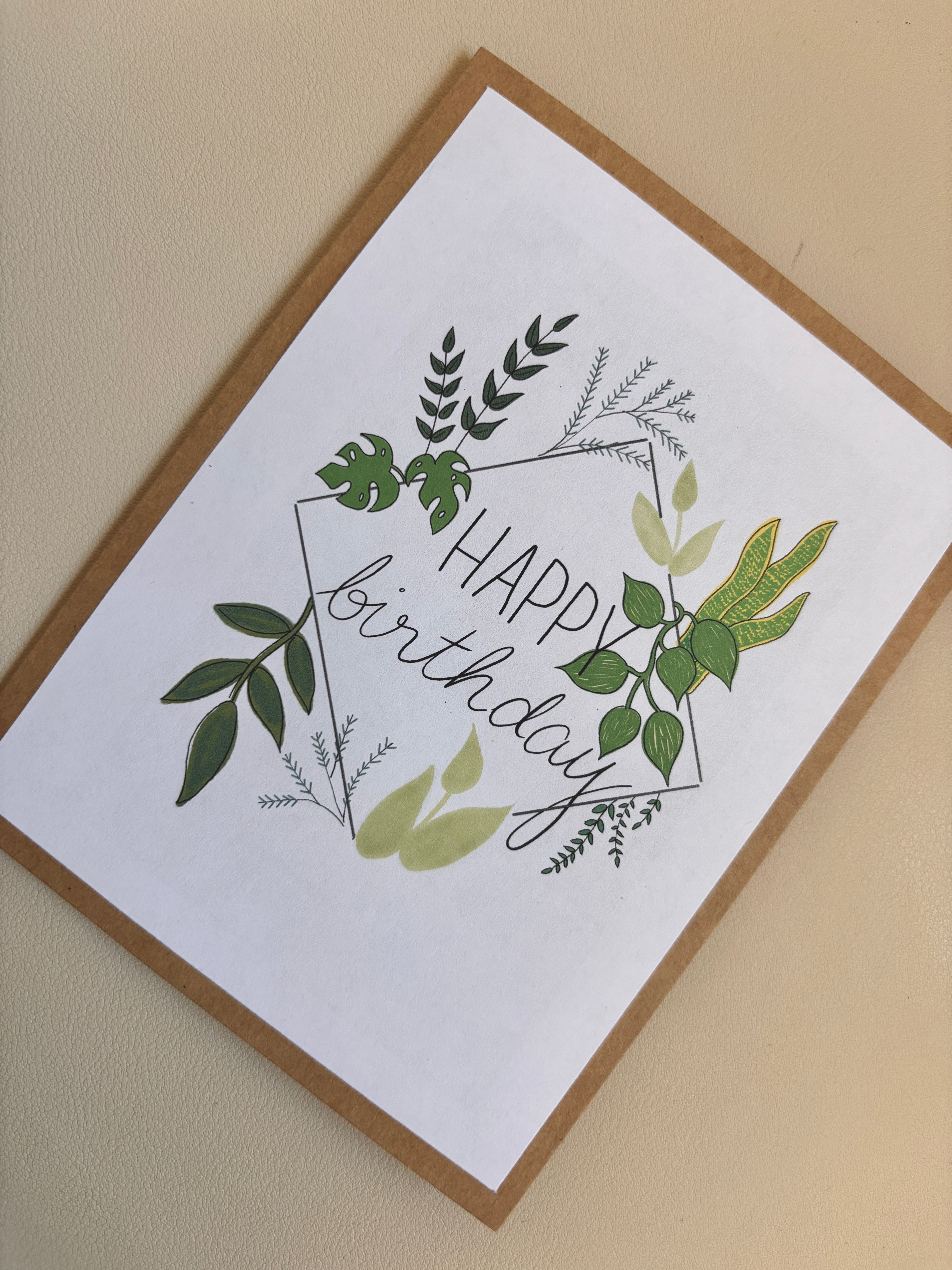 'HAPPY birthday' plant diamond Birthday Card