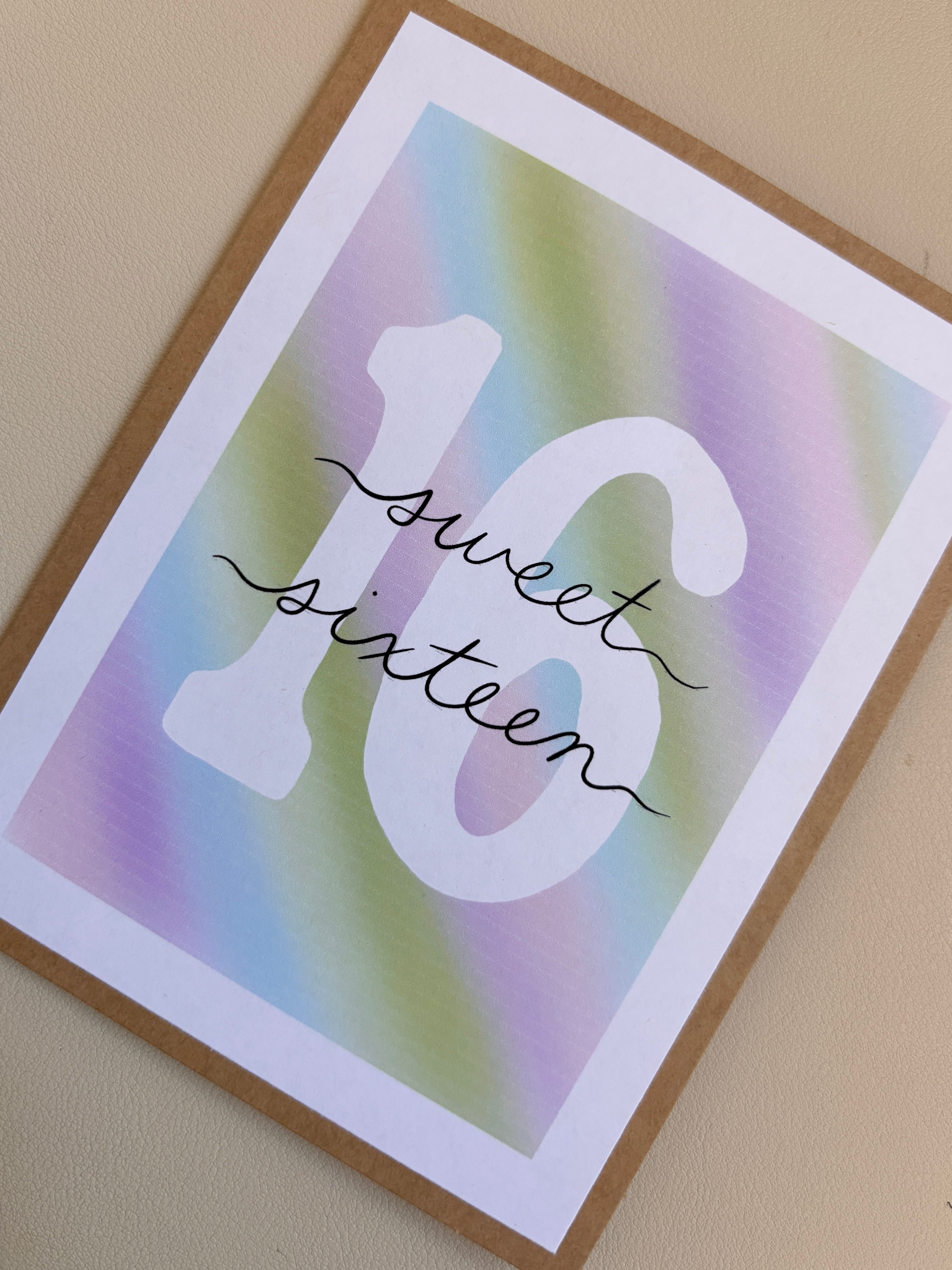 'sweet sixteen' birthday card