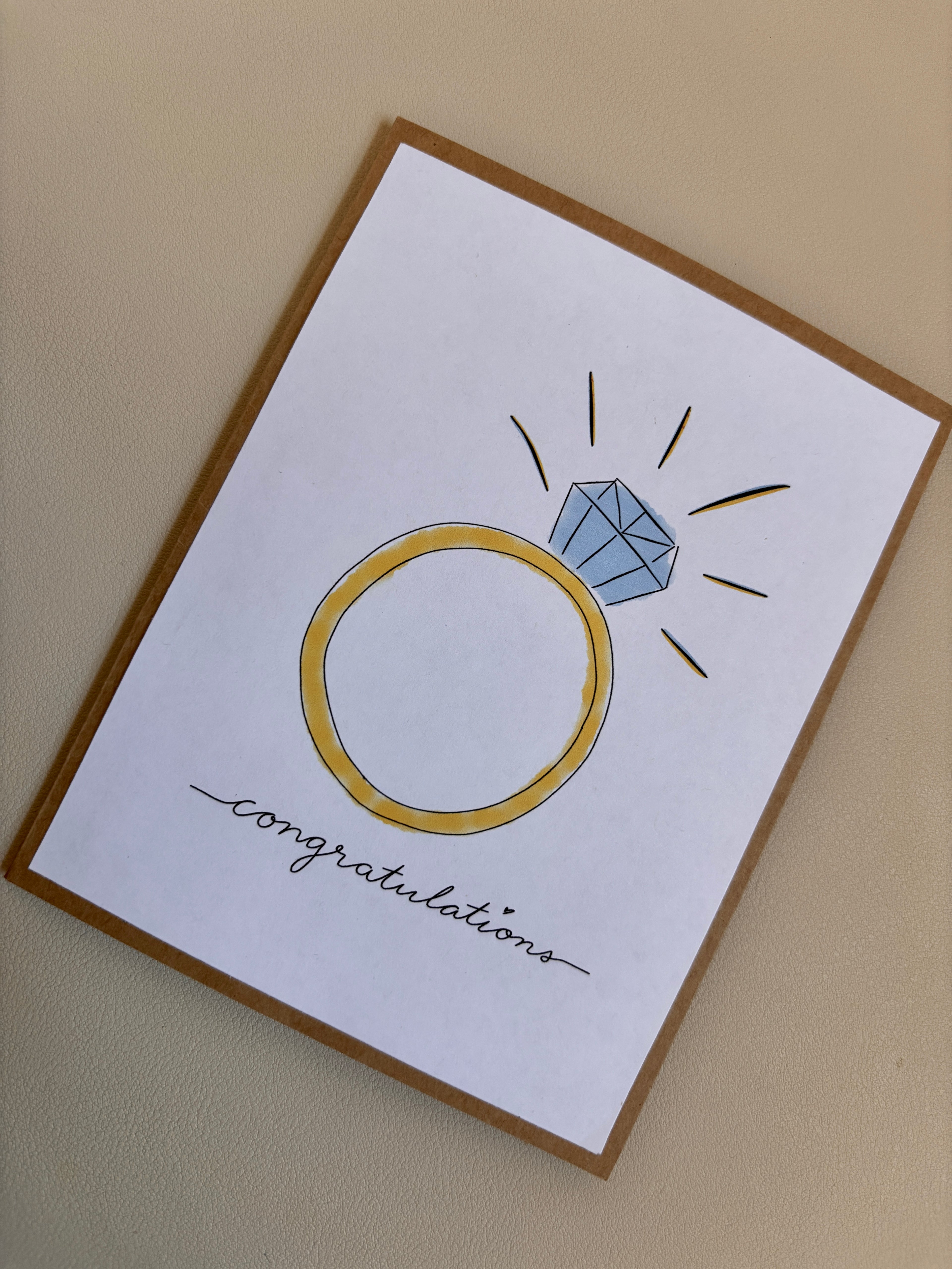 'congratulations' Big Ring Engagement Card
