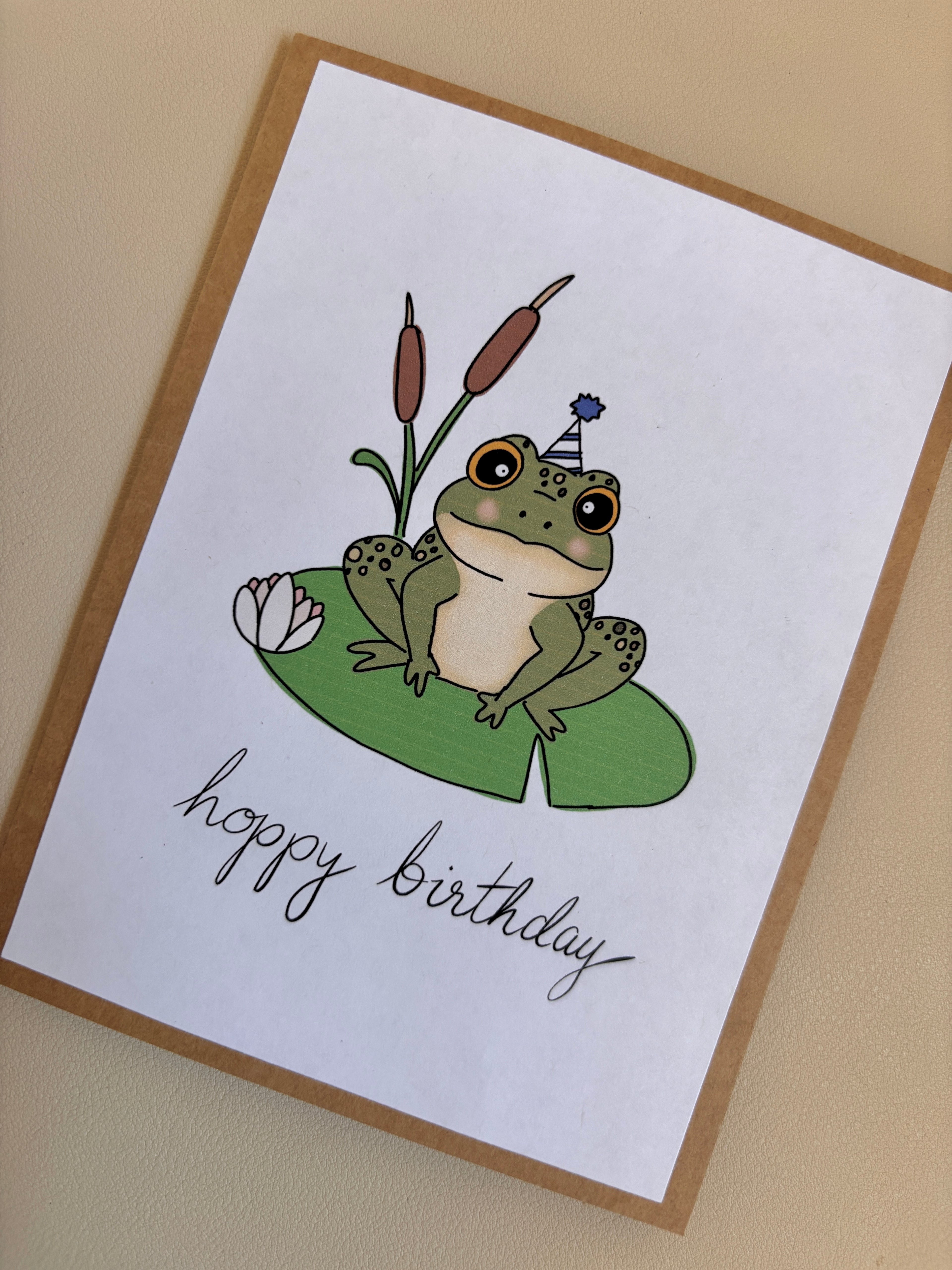 'hoppy birthday' frog Birthday Card