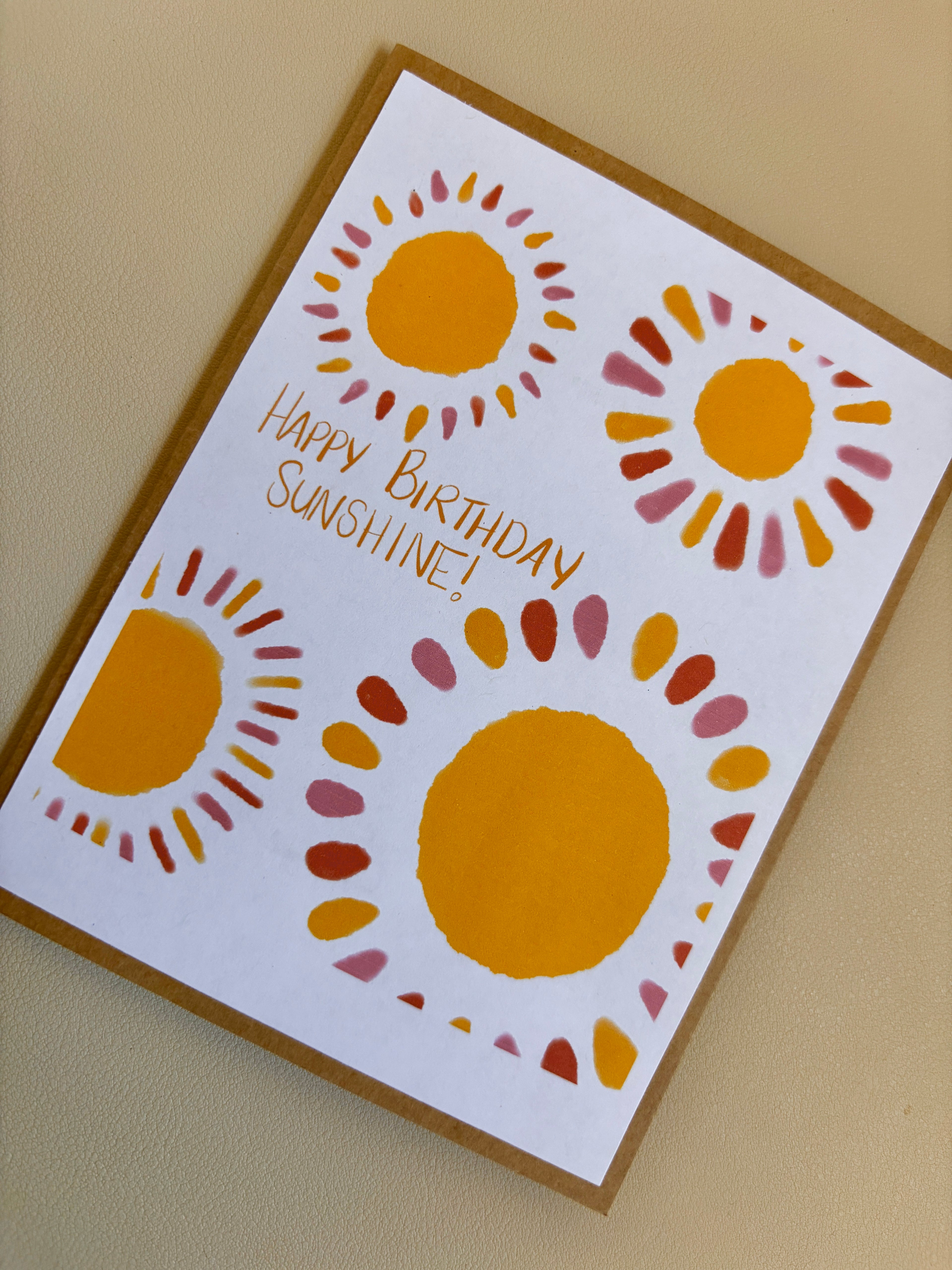 'happy birthday, sunnshine!' birthday card