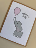 'Welcome Baby' elephant New Baby Card