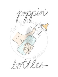 'poppin' bottles' New Baby Card