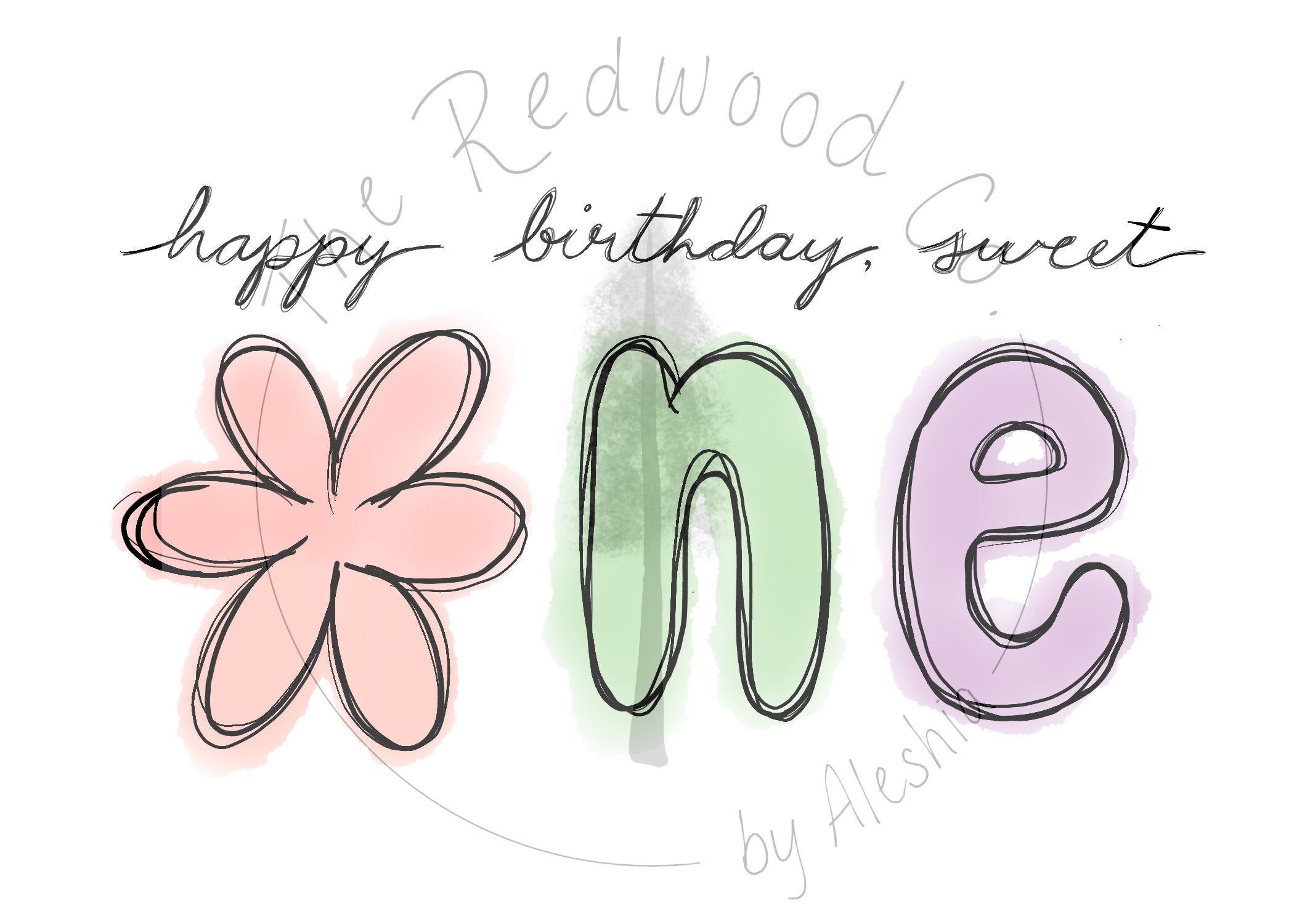 'happy birthday, sweet ONE' 1st Birthday Card