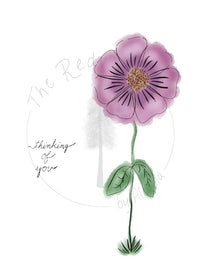 'thinking of you' flower Sympathy Card