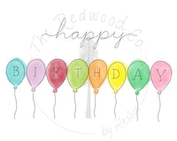 'happy B I R T H D A Y' balloons Birthday Card