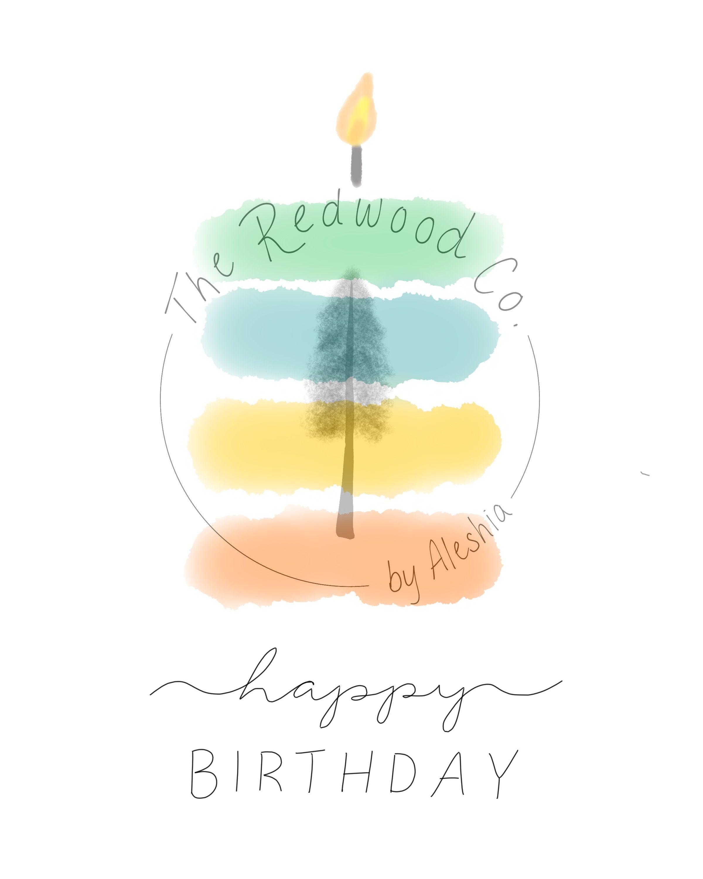 "happy BIRTHDAY' layered cake Birthday Card