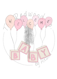 'Welcome BABY' blocks New Baby Card