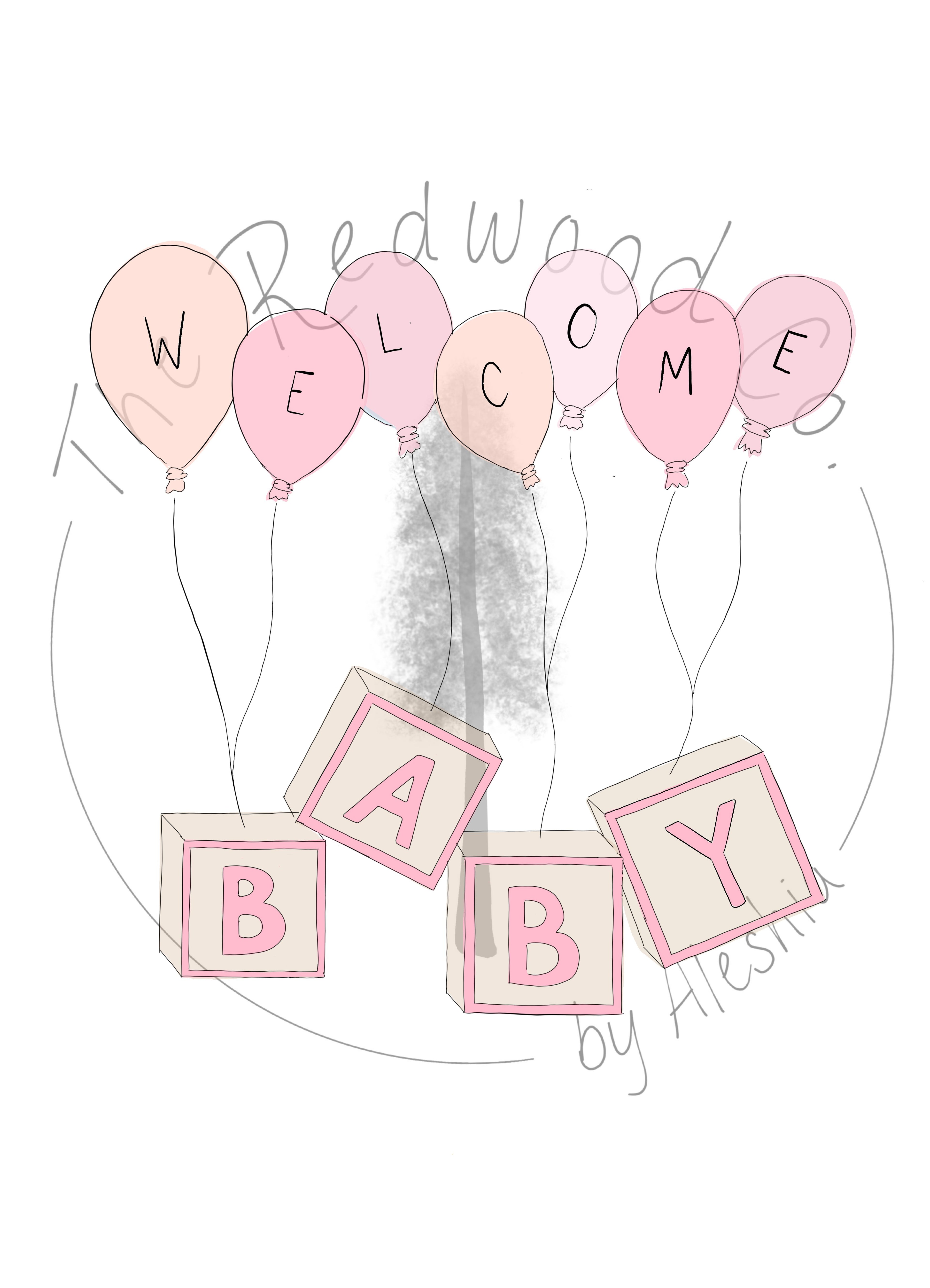 'Welcome BABY' blocks New Baby Card