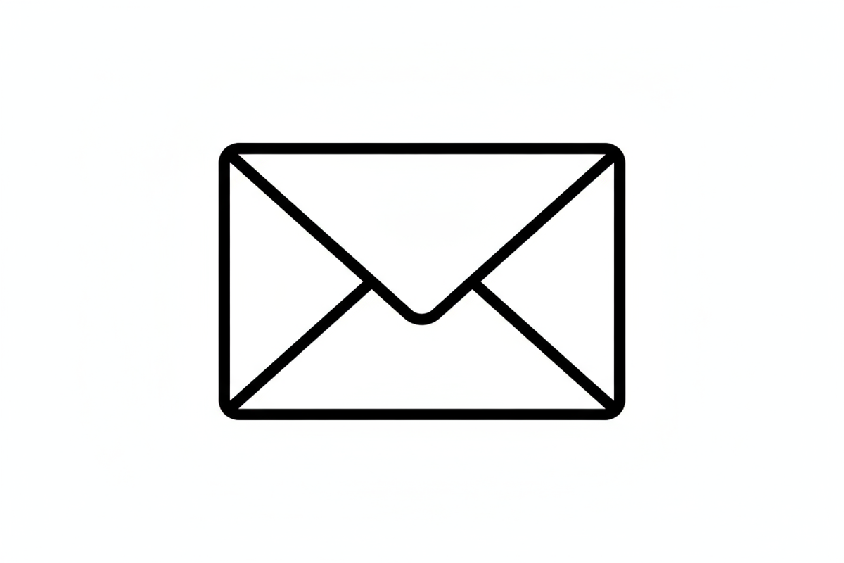 black and white envelope symbol