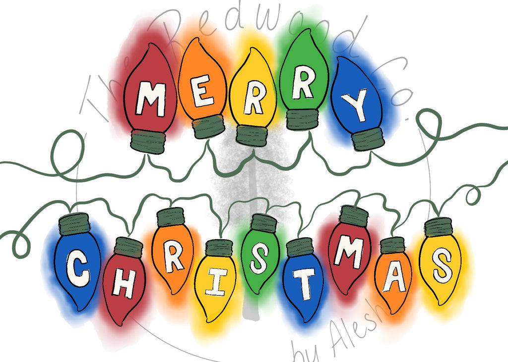 'Merry Christmas Lights' Christmas Card