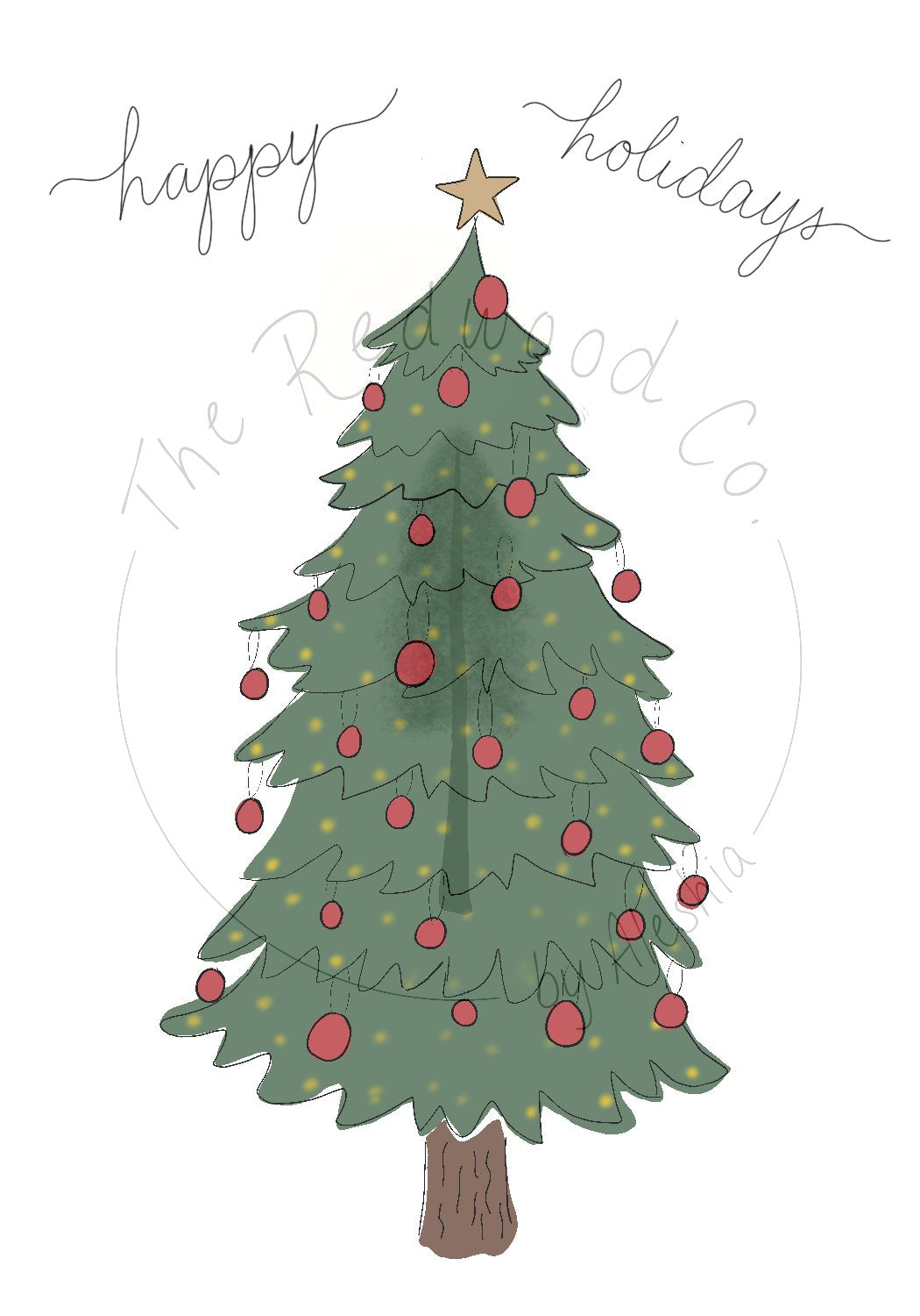 'Happy Holidays' Christmas Card