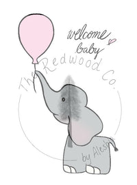 'Welcome Baby' elephant New Baby Card