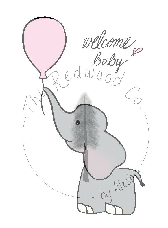 'Welcome Baby' elephant New Baby Card
